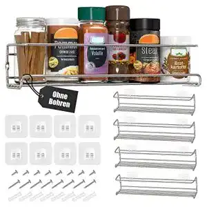 Gewürzregal Deco haus, aus Metall, 4er Set für 24 Gewürzgläser