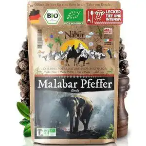 Bio-Pfeffer Nabür – Bio Malabar schwarzer Pfeffer 200gr | Ganz