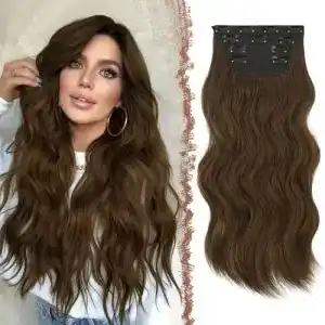 Clip-in-Extensions FESHFEN Clip in Extensions, 4PCS 50 cm