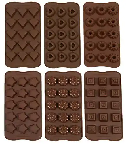 Pralinenform ZOLLNER24 6-tlg. aus Silikon, verschiedene Formen