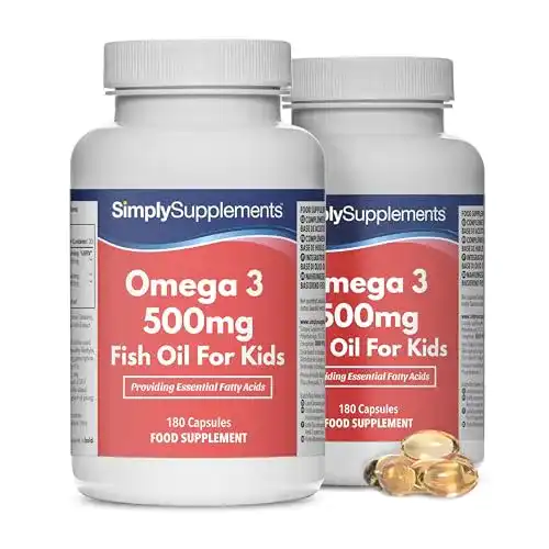 Omega-3 für Kinder Simply Supplements, 500mg, 360 Kapseln