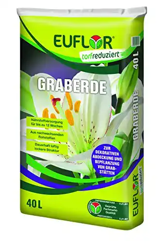 Graberde Euflor 40 L, dunkle Spezialerde zur Grabbepflanzung