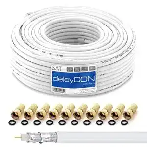 Koaxialkabel deleyCON HQ 50m SAT Koaxial Kabel 130dB