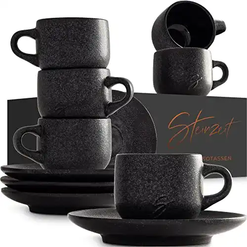 Espresso-Tassen Steinzeit Design Espressotassen, 6x80ml