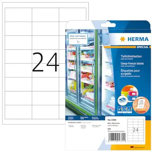 Gefrieretiketten HERMA 4389 Tiefkühl-Etiketten DIN A4, 25 Blatt
