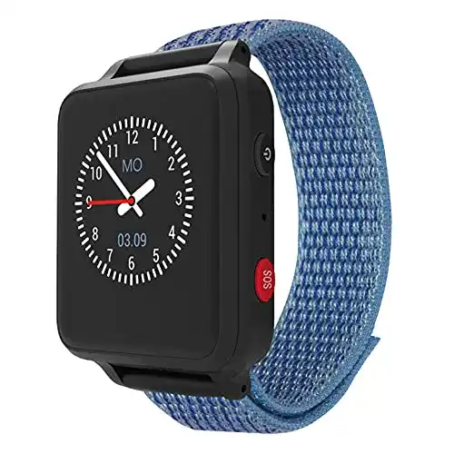 Kinder-Smartwatch ANIO 5 (blau), SOS Funktion, GPS, Schrittzähler