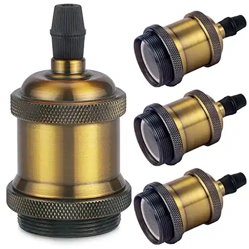 Lampenfassung DiCUNO E27 Vintage Brass, 4er Set