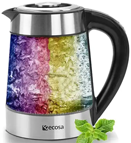 Glas-Wasserkocher ecosa Glas Wasserkocher 1,7 Liter, 2200 Watt
