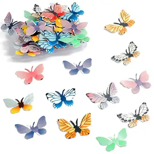Torten-Deko BOZILY 72pcs Essbare Schmetterlinge Tortendeko