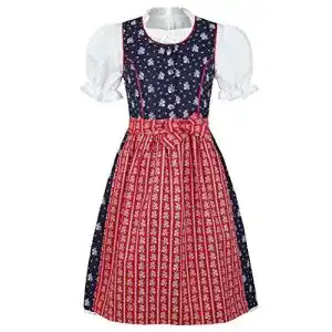 Dirndl COALA Mädchen Kinder geblümt blau rot mit Bluse