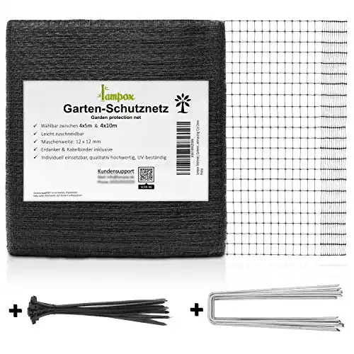Teichnetz lampox, 15x Erdhaken & 15x Kabelbinder (4 x 5m)