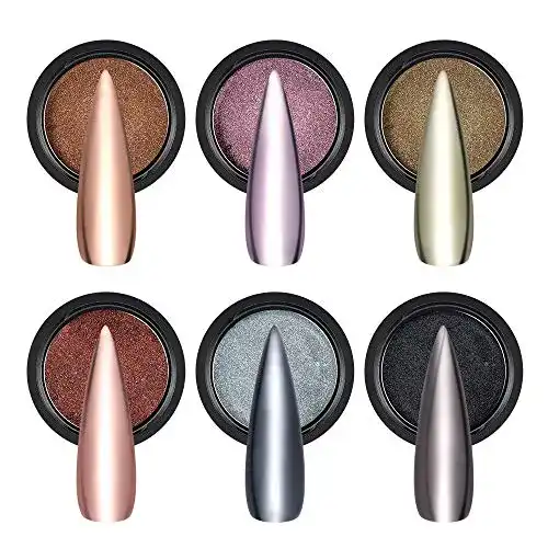 Nagel-Puder VOXURY Nagelpuder-Set, Chrom, 6 Boxen