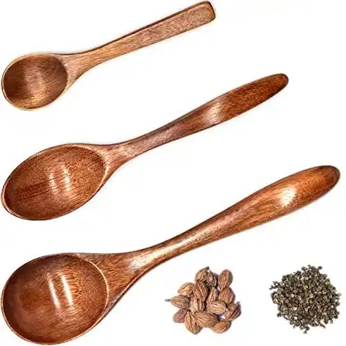 Holzlöffel Yueser 3 Stück Handgemacht Holz Suppenlöffel