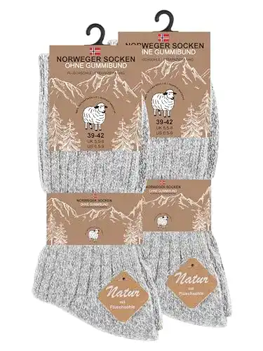 Norweger-Socken VCA 6 Paar mit Wolle mit Plüschsohle