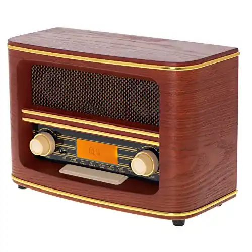 Retro-Radio Cyberlux Nostalgie Kompaktanlage, Retro Radio Holz