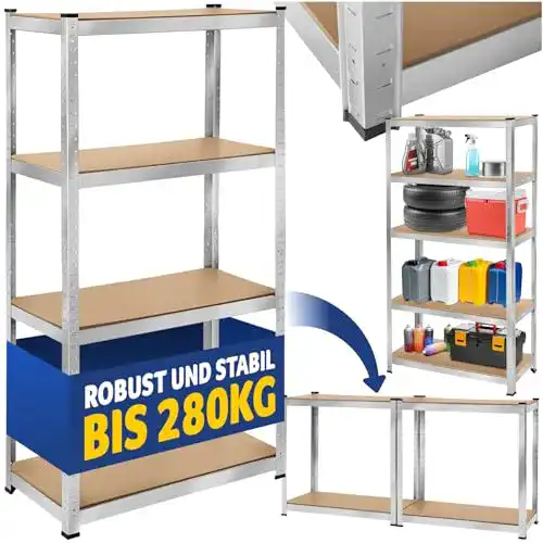 Schwerlastregal TecTake Werkstattregal Steckregal Lagerregal