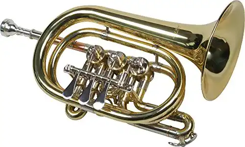 Taschentrompete Karl Glaser Drehventil Goldmessing Mundrohr