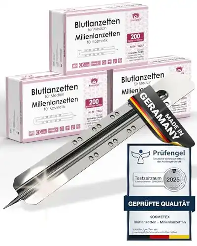 Die beste Lanzetten Kosmetex 600x Blutlanzette, sterile Einweglanzette 2026 Test Bestseller Lanzetten Kosmetex 600x Blutlanzette, sterile Einweglanzette
