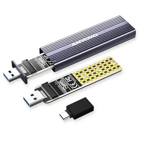 M.2-Gehäuse ANYOYO M.2 NVME SATA SSD Gehäuse, USB 3.2
