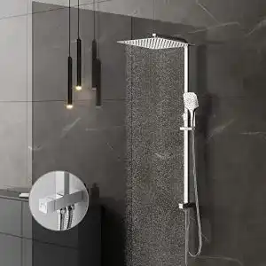 Regendusche ohne Armatur KOMIRO Duschsystem ohne Armatur