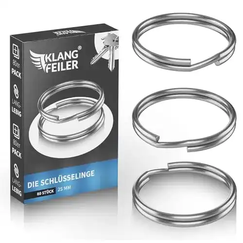 Schlüsselringe Klangfeiler ® Schlüsselring 80er Pack, 25mm Dm.