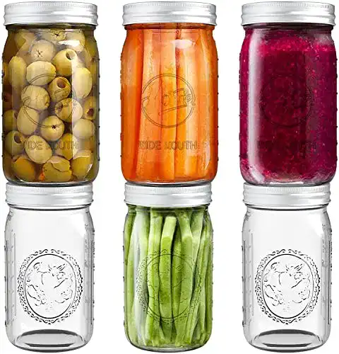 Fermentiergläser Tebery 6 Stück 32oz Einmachgläser mit Deckel
