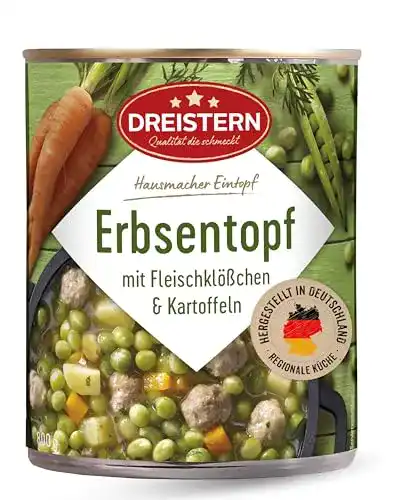 Doseneintopf DREISTERN Erbsen-Eintopf mit Fleischklößchen 800 g