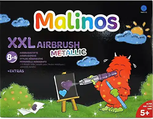 Pustestifte MALINOS 300969 XXL Airbrush Metallic, Bunt, 29 Stück