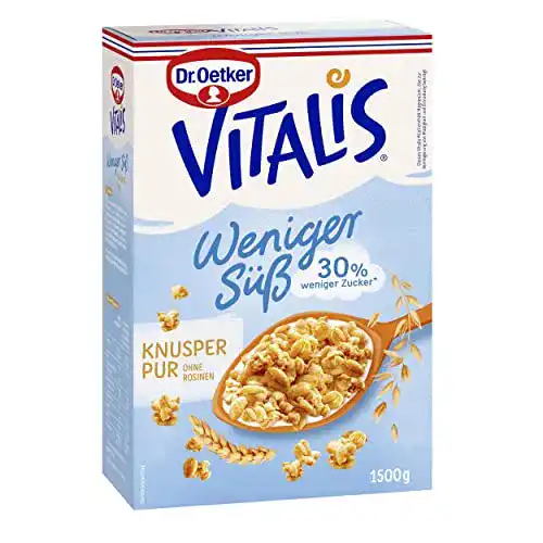 Knusper-Müsli Dr. Oetker Vitalis Weniger Süß Knusper Pur, 1,5kg