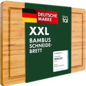 Schneidebrett Blumtal aus 100% Bambus, mit Saftrille