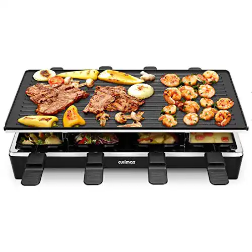 Raclette CUSIMAX Grill mit Reversible Grillpfanne, für 8 Personen