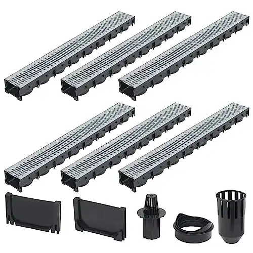 Entwässerungsrinne vidaXL 6x Komplett Set verzinkter Stahl 6m