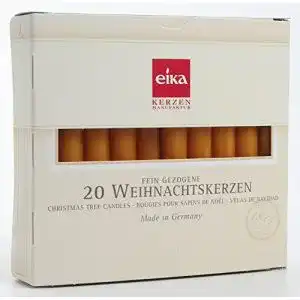 Eika-Kerzen Eika 10243510 Baumkerzen durchgefärbt naturgelb, 20er