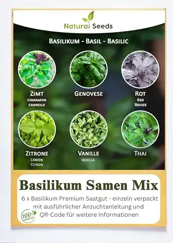 Basilikum-Samen prademir, Mix 6 x 250 Basilikumsamen, Portugal