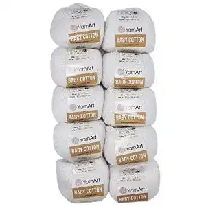 Yarnart-Wolle Baby Cotton 10 x 50g Strickwolle YarnArt einfarbig
