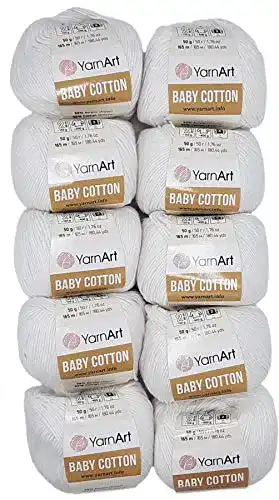 Yarnart-Wolle Baby Cotton 10 x 50g Strickwolle YarnArt einfarbig