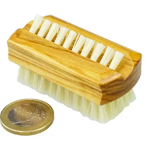Nagelbürste ROTIX klein für die Reise helle Naturborste Olivenholz