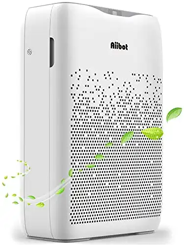 HEPA-Luftreiniger Aiibot Luftreiniger mit H13 Hepa u. Aktivkohlefilter für Wohnung Schlafzimmer, Ionisator Timer,55 ㎡,Leise Schlafmodus,Luftfilter gegen Staub,Rauch, Gerüche, Allergene, Pollen und Tierhaare (EPI188)