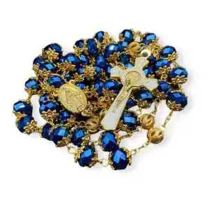 Rosenkranz Nazareth Store St. Benedikt Tiefblaue -Perlen katholisch