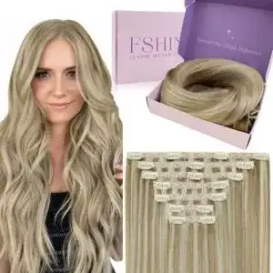 Clip-in-Extensions fshine Clip in Extensions Echthaar 120g Blond