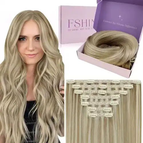Clip-in-Extensions fshine Clip in Extensions Echthaar 120g Blond