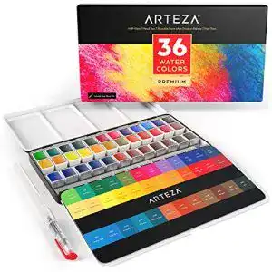 Aquarellfarben ARTEZA , Set mit 36 verschiedenen Wasserfarben