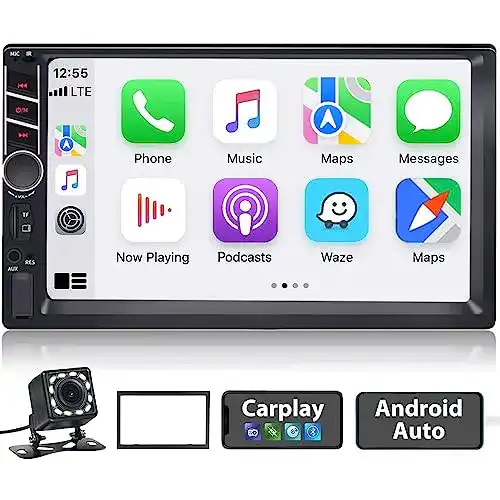 Autoradio Apple-Carplay podofo Doppel Din, mit Bluetooth