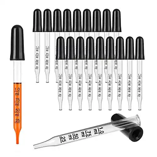 Glaspipette Hyber&Cara Glas Pipette Dropper 1ml, 20 Stück