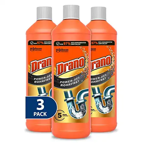 Rohrreiniger-Gel Drano (Mr Muscle) Power Gel 3 x 1000 ml