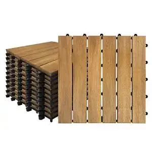 Holzfliesen Balkon AufuN 30 x 30 cm Akazien-Holz, 11 Stück