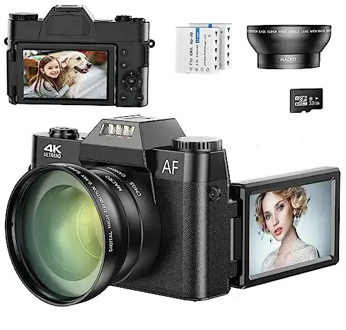 Kamera für Anfänger MIPOPS Digitalkamera, Autofokus 4K 48MP