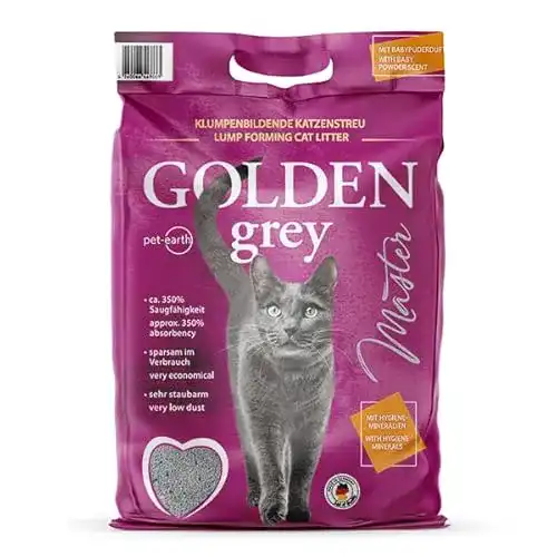 Silikatstreu Golden Grey Master fein 2x14kg Babypuderduft