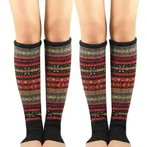 Stulpen Durio Damen Lange Winter Beinwärmer Gestrickt