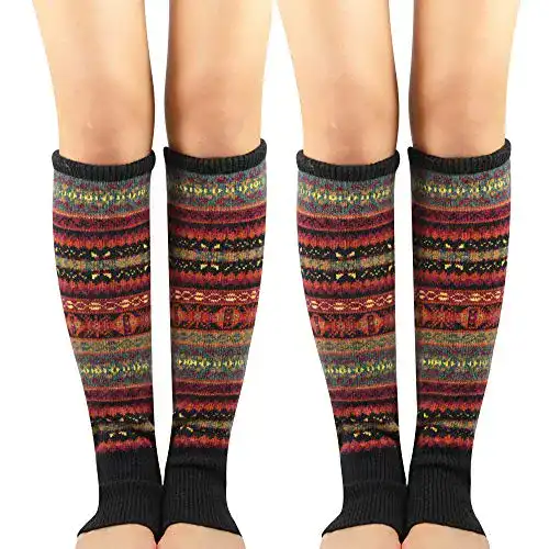 Stulpen Durio Damen Lange Winter Beinwärmer Gestrickt